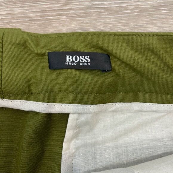 Boss Hugo Boss Army Green Pencil skirt side zip closure US 8 - Picture 4 of 10